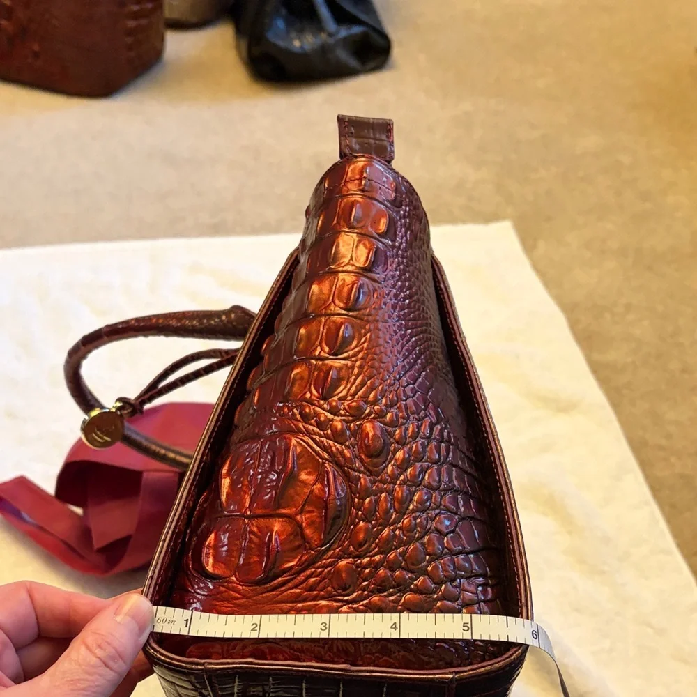 Brahmin Rich Burgundy Crocodile Satchel - Picture 5 of 9